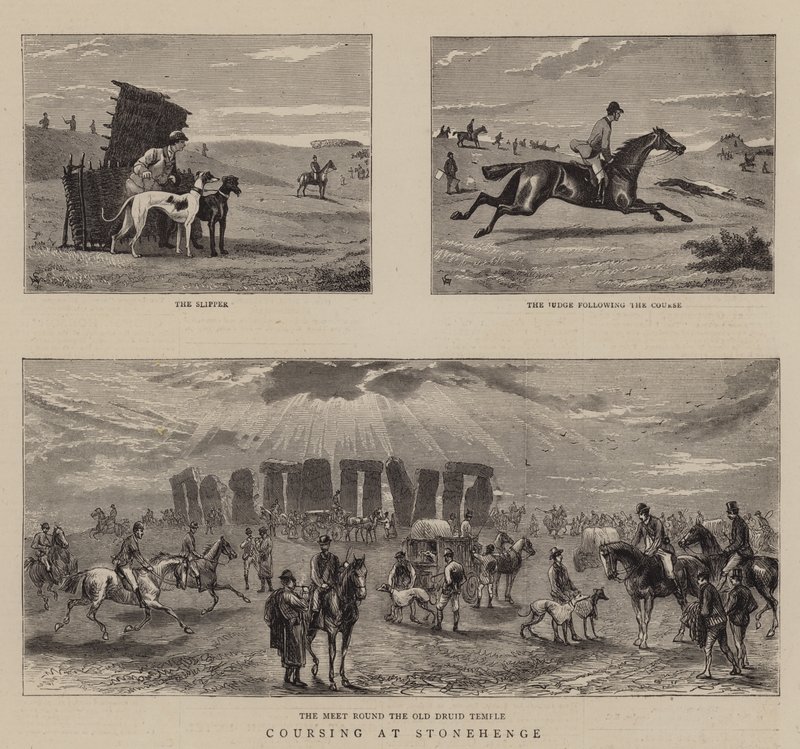 Coursing ve Stonehenge od William Small