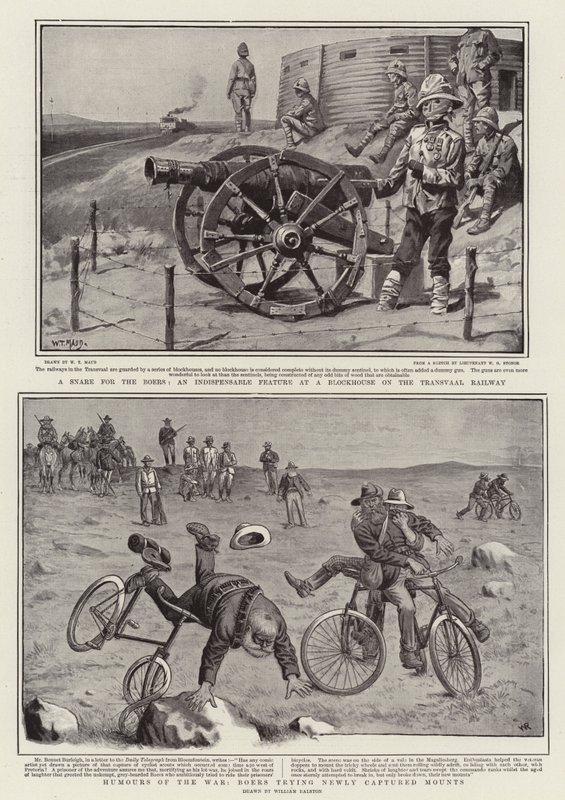 Snare for the Boers, Nepostradatelný prvek v srubu na Transvaalské železnici, Humours of War, Búrové zkoušející nově zajaté Mount od William T. Maud