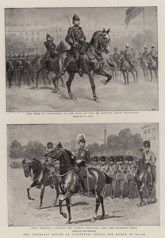 Centenary Review of Volunteers před princem z Walesu od William T. Maud