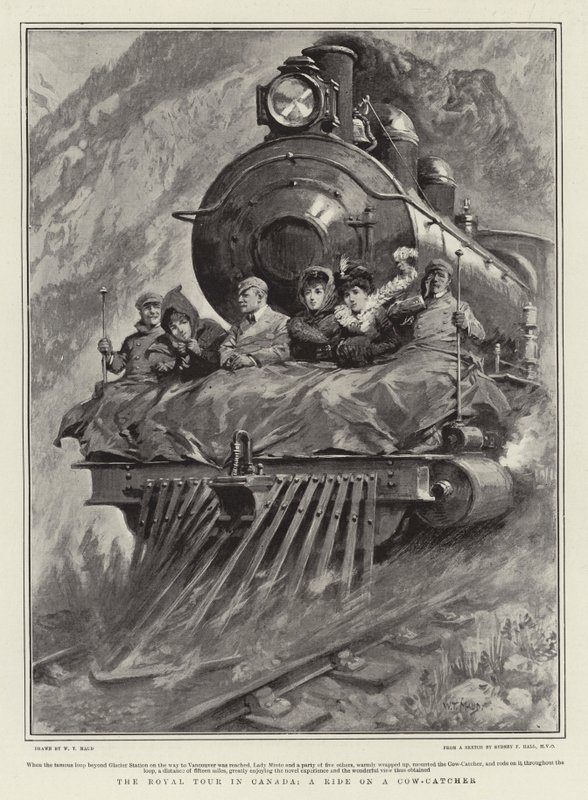 Královské turné v Kanadě, jízda na Cow-catcheru od William T. Maud