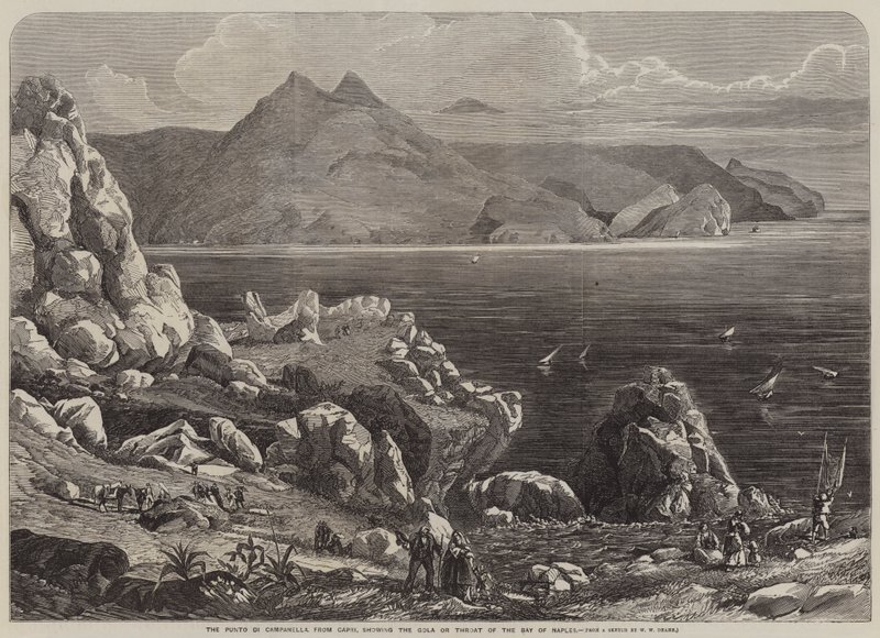 Punto di Campanella, z Capri, ukazující Gola nebo hrdlo Neapolského zálivu od William Wood Deane