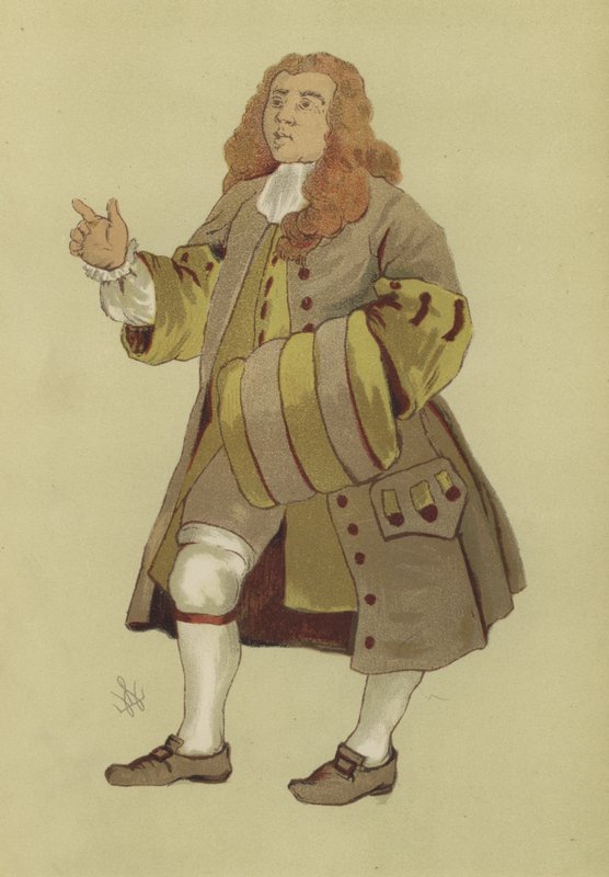 Pánský kostým z doby vlády Jiřího II., 1730 od William after Hogarth