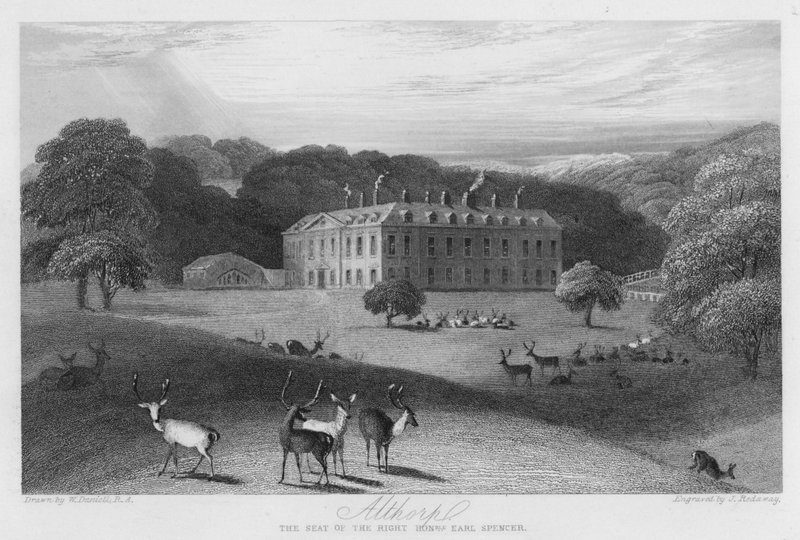 Althorp, sídlo hraběte Spencera (rytina) od William (after) Daniell