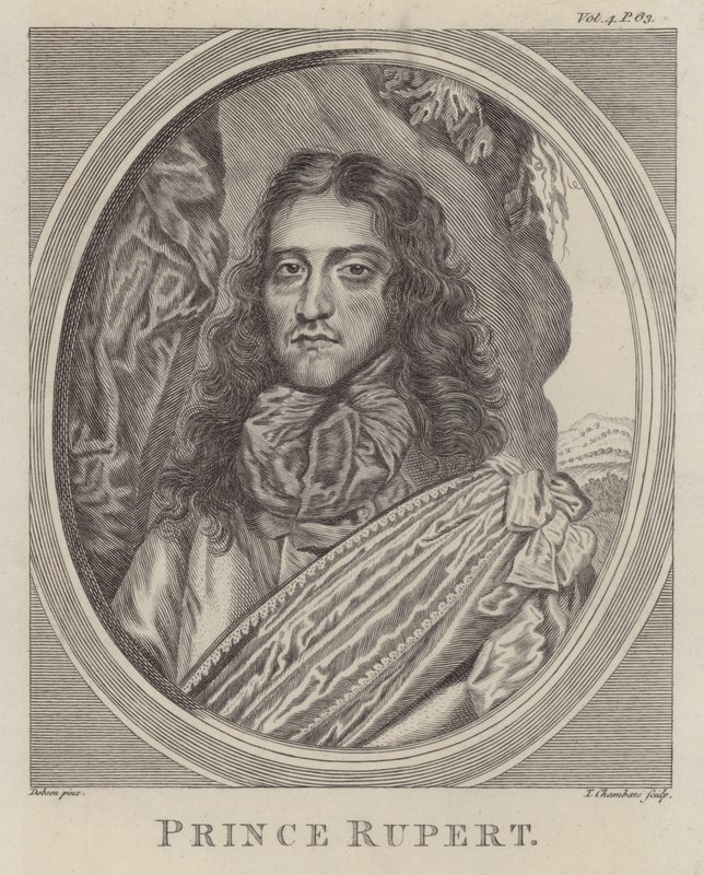 Princ Rupert Rýnský, německý voják, který bojoval na straně roajalistů v anglické občanské válce (rytina) od William (after) Dobson