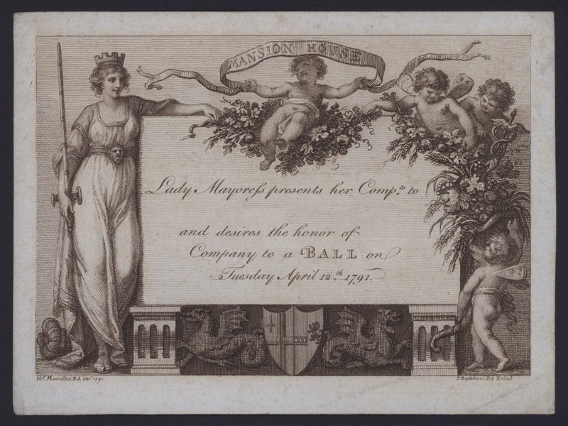 Pozvánka od lady Mayoress of London na ples v Mansion House od William (after) Hamilton