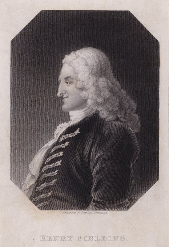 Henry Fielding , anglický romanopisec a dramatik (rytina) od William (after) Hogarth
