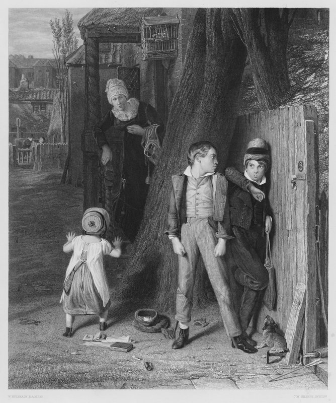 Vlk a beránek, z obrázku v královské sbírce (rytina) od William (after) Mulready
