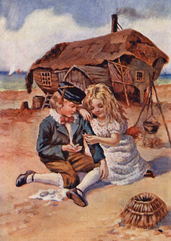 Chlapectví Davida Copperfielda (barevná litografie) od William (after) Rainey
