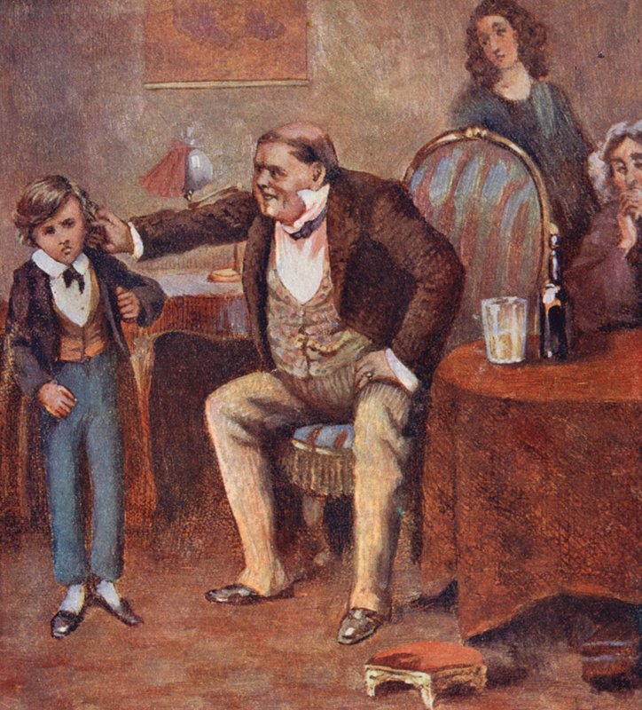 Chlapectví Davida Copperfielda (barevná litografie) od William (after) Rainey