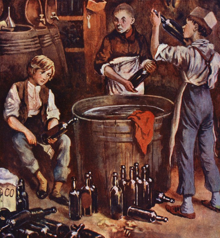 Chlapectví Davida Copperfielda (barevná litografie) od William (after) Rainey