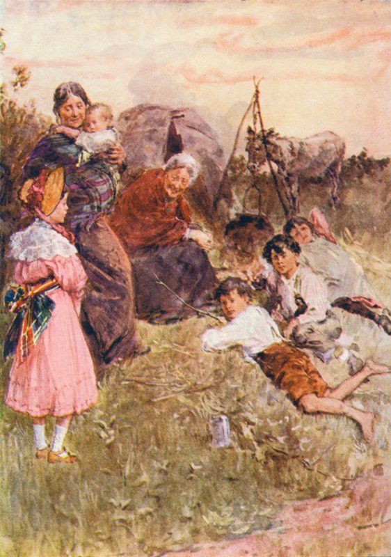 Ilustrace k Mlýnu na nitích od George Eliotové (barevná litografie) od William (after) Rainey