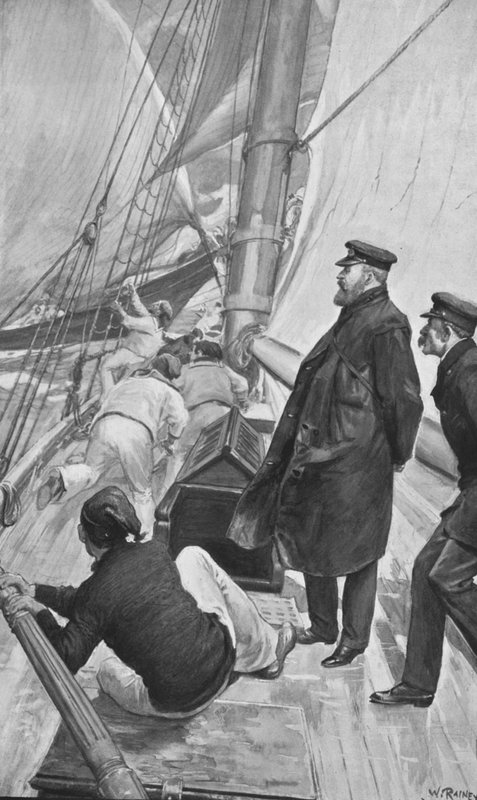 Král Edward při nehodě jachtingu v Cowes od William (after) Rainey