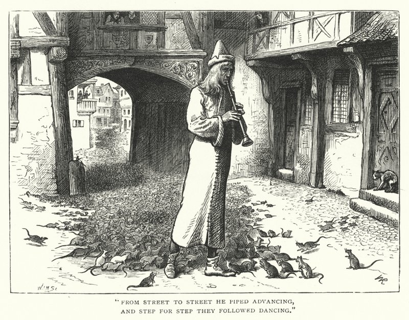 Krysař Hamelin (rytina) od William (after) Ralston