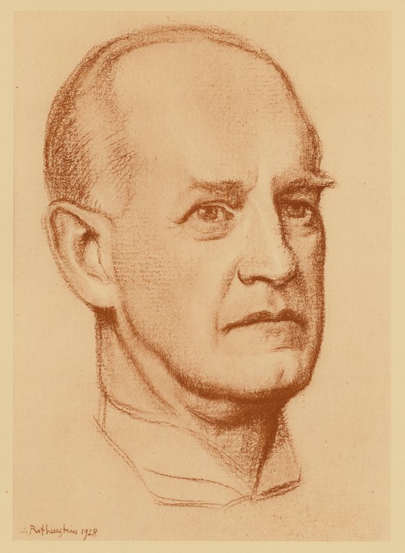 Portrét Johna Galsworthyho (litografie) od William (after) Rothenstein