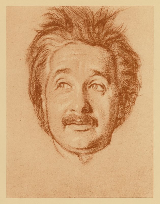 Portrét profesora Alberta Einsteina (litografie) od William (after) Rothenstein