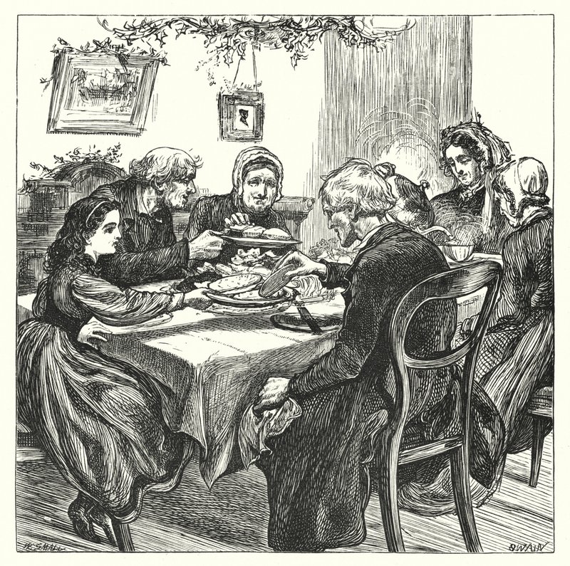 Vánoce v Workhouse (rytina) od William (after) Small