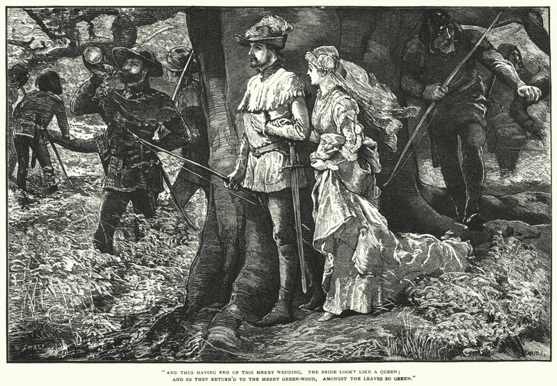 Robin Hood a Allin A Dale (rytina) od William (after) Small