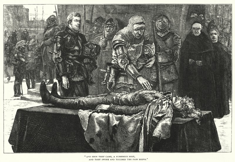 The Three Champions Of Liddisdale (rytina) od William (after) Small