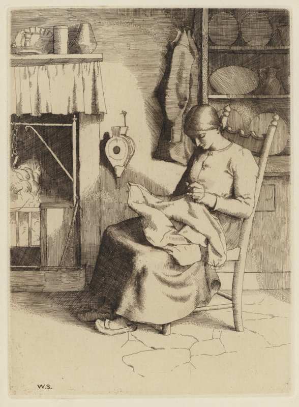 Bunyanův pokrok poutníka: Milost při práci (lept) od William (after) Strang