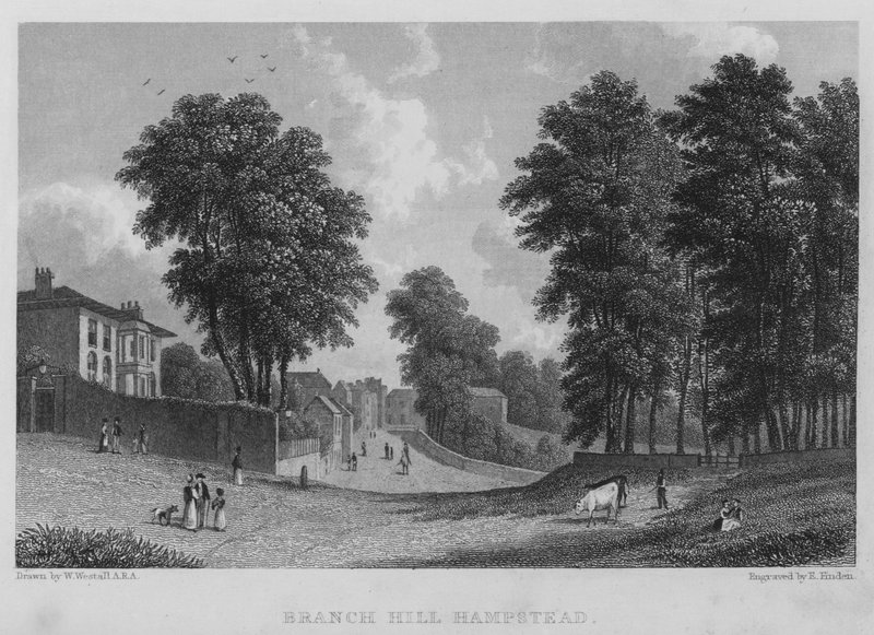 Branch Hill, Hampstead (rytina) od William (after) Westall