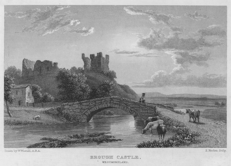 Brough Castle, Westmoreland (rytina) od William (after) Westall