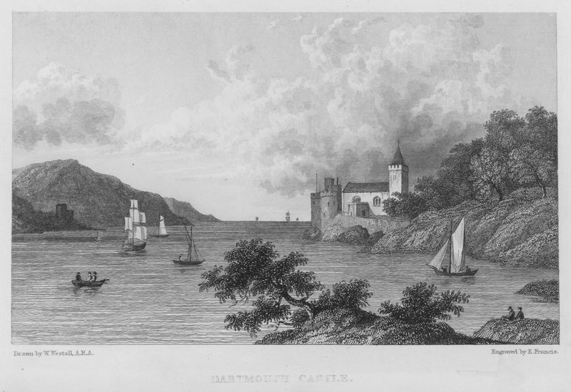 Hrad Dartmouth (rytina) od William (after) Westall