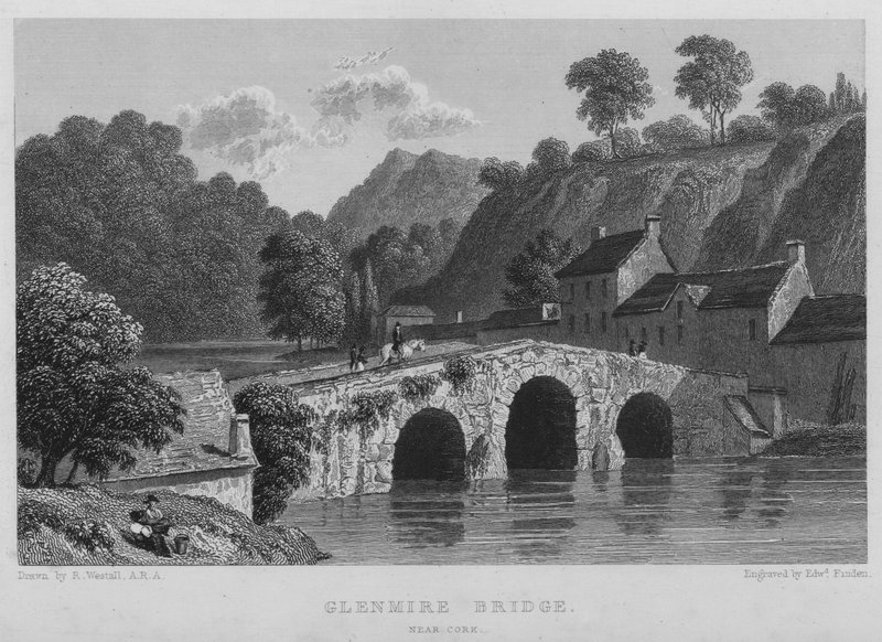 Glenmire Bridge, poblíž Corku (rytina) od William (after) Westall