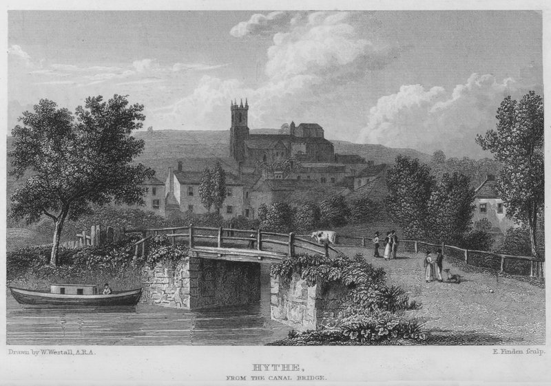 Hythe, z Canal Bridge (rytina) od William (after) Westall
