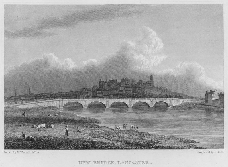 New Bridge, Lancaster (rytina) od William (after) Westall