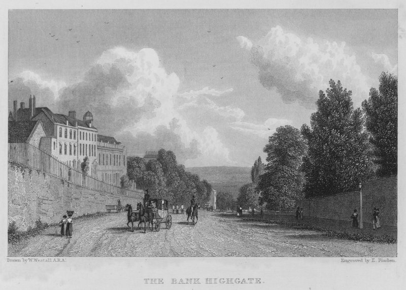 The Bank, Highgate (rytina) od William (after) Westall