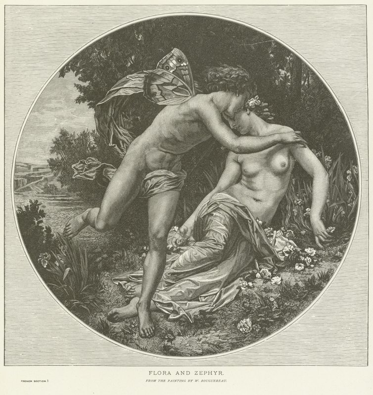 Flora a Zephyr od William Adolphe Bouguereau