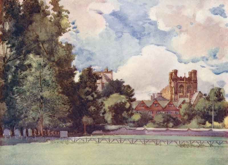 Christchurch Meadows, módní letovisko v době, kdy "Tom Brown" a "Verdant Green" byli vysokoškoláky (barevná litografie) od William Ainsworth Wildman