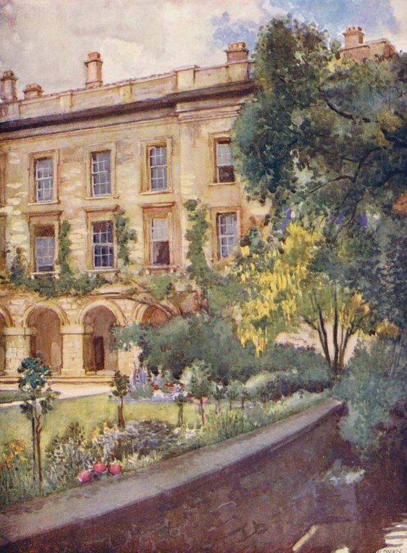 Magdalen College Nové budovy přiléhající k Magdalenským hájům (barevná litografie) od William Ainsworth Wildman