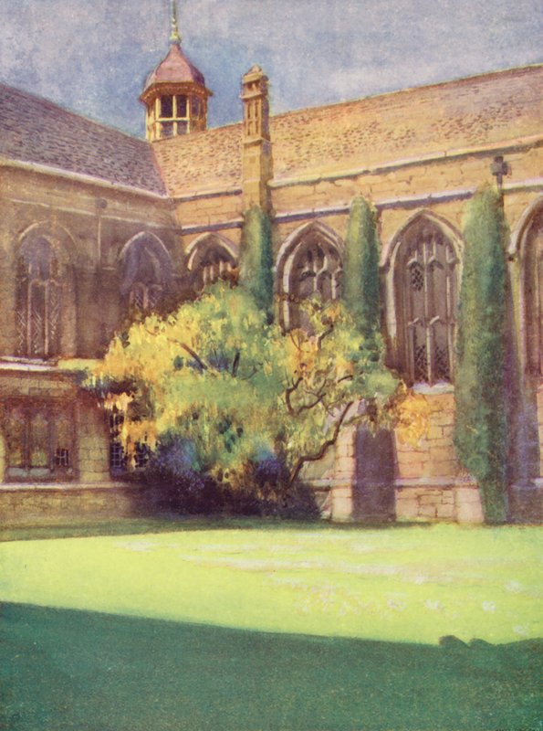 Ruskinův koutek ve Wadham Garden (barevná litografie) od William Ainsworth Wildman