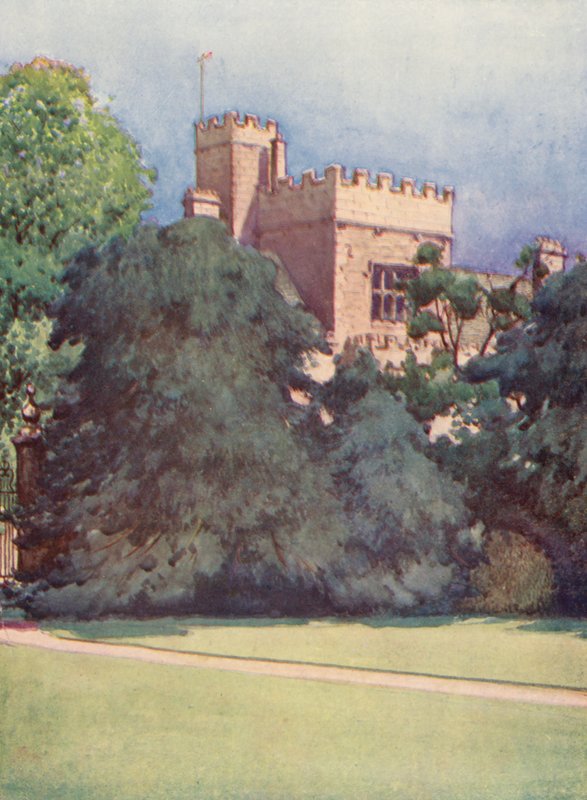 Wadham College ze zahrad Trinity College (barevná litografie) od William Ainsworth Wildman