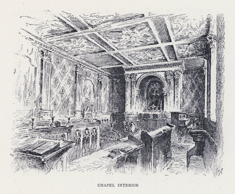 Interiér kaple (rytina) od William Alexander Ansted