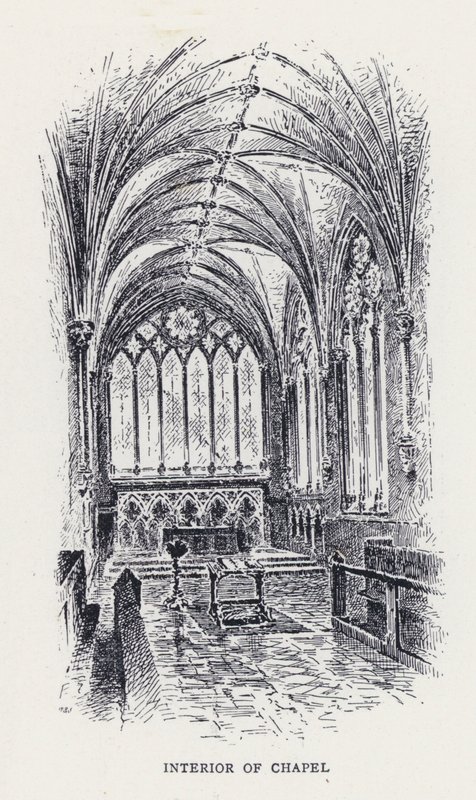 Interiér kaple (rytina) od William Alexander Ansted