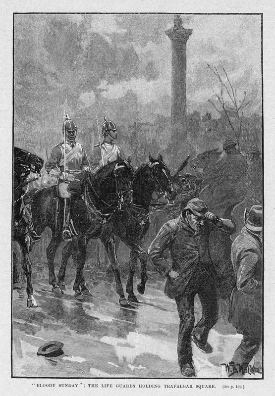 Krvavá neděle: Záchranáři drží Trafalgarské náměstí od William Barnes Wollen