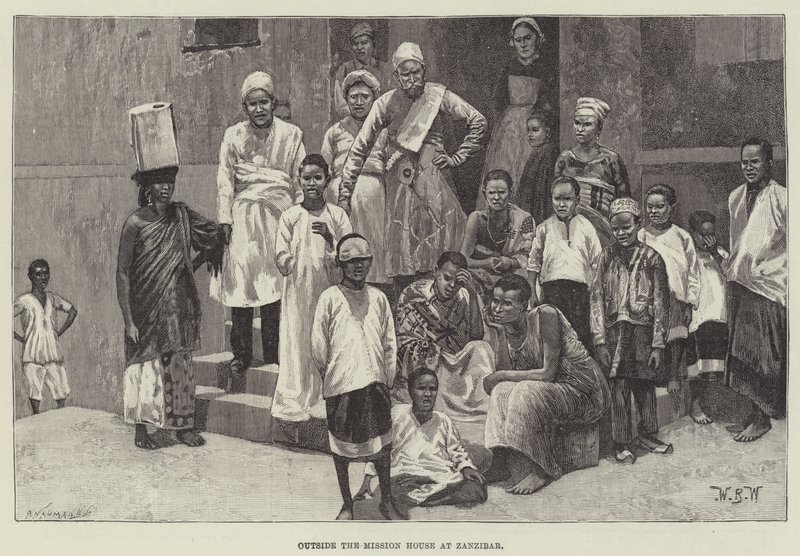 Před Misijním domem na Zanzibaru od William Barnes Wollen