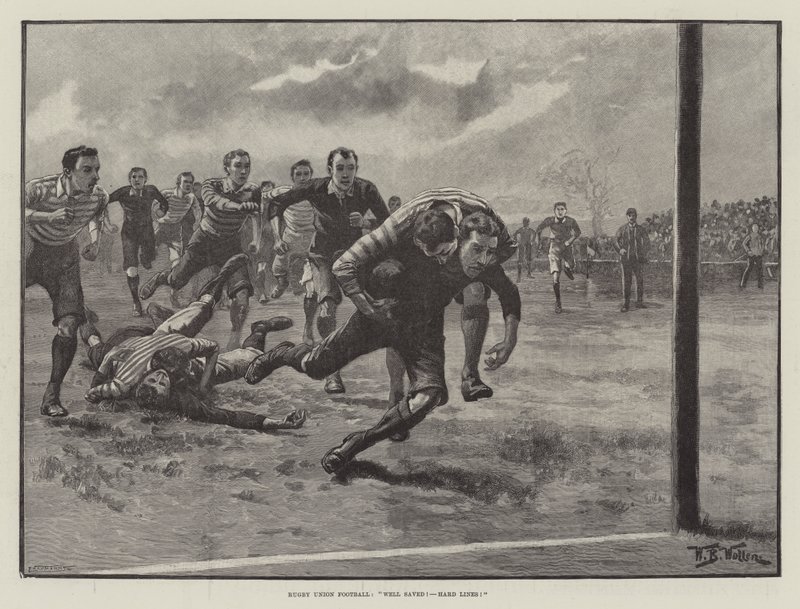 Rugby Union Football, dobře uloženo! Tvrdé linie! od William Barnes Wollen
