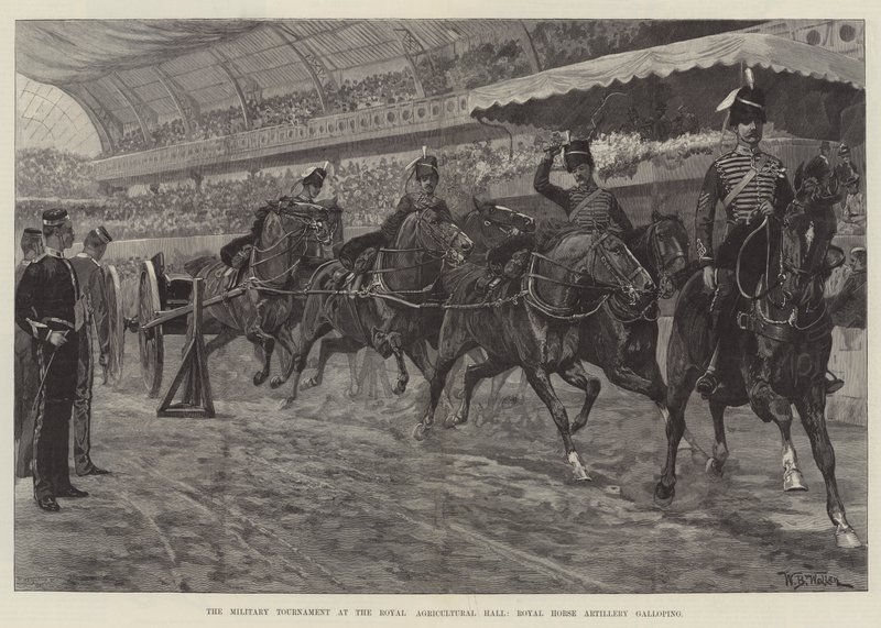 Vojenský turnaj v Royal Agricultural Hall, Royal Horse Artillery cval od William Barnes Wollen
