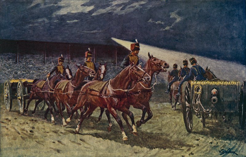 The Royal Horse Artillery jede na tetování reflektoru od William Barnes Wollen