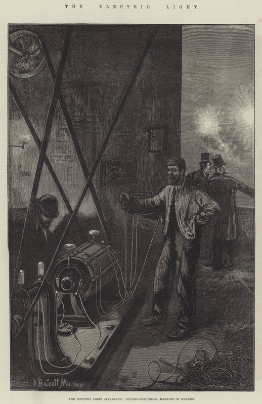 Elektrický světelný přístroj, Dynamo-elektrický stroj Gramme od William Bazett Murray