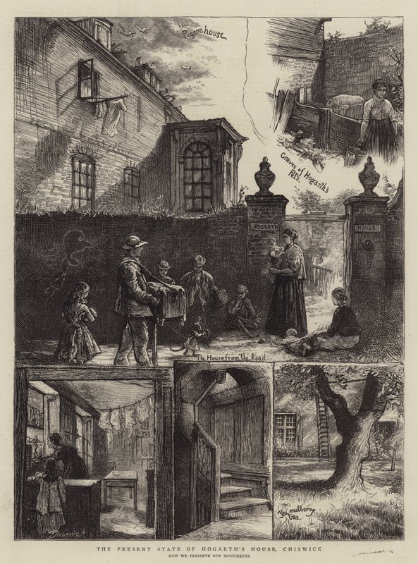 Současný stav Hogarthova domu, Chiswick od William Bazett Murray