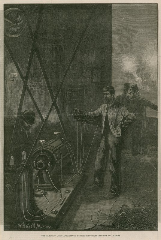 Elektrické světlo: dynamoelektrický stroj Gramme od William Bazett Murray