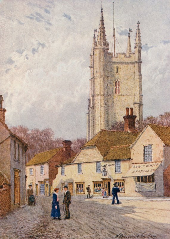 Coronation Square, Lydd (barevná litografie) od William Biscombe Gardner