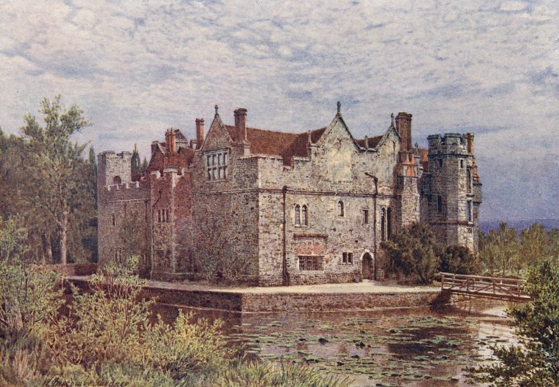 Hrad Hever (barevná litografie) od William Biscombe Gardner