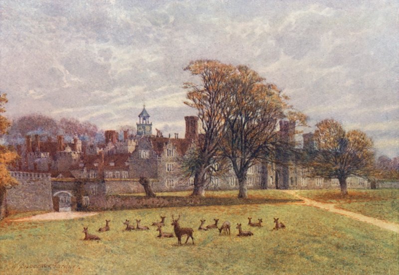 Knole House (barevná litografie) od William Biscombe Gardner