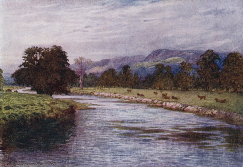 Na Derwent, Chatsworth Park (barevné lito) od William Biscombe Gardner