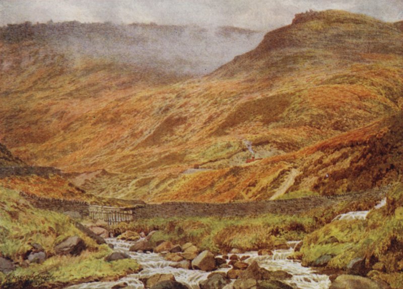 Upper Tor Rocks z Grindsbrooku, poblíž Edale od William Biscombe Gardner